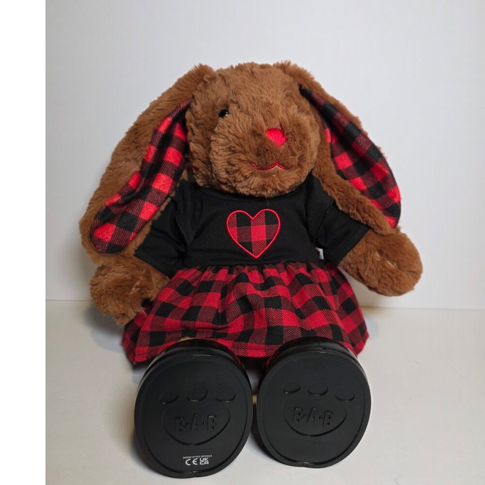 Build-A-Bear Buffalo Check Pawlette Bunny Rabbit Easter Plush w/ Matching Outfit